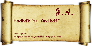 Hadházy Anikó névjegykártya